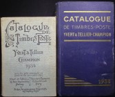 Lot of 2 catalogues, comprising de Timbres Poste, by Yvert and Tellier-Champion, 1934 and 1938.

Additional postage and packaging charge for this lo...
