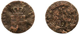 Greece, King Otto, 1832-1862. Lepton, 1838, First Type, Athens mint, 1.25g (KM13; Divo 29e).

Very good with corrosion.