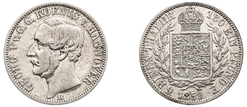 German States, Hannover, George V, 1851-1866. 1/6 Vereinstaler (Taler), 1859 B, ...