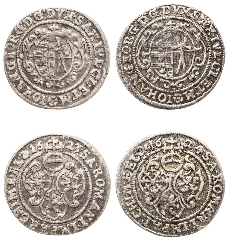 German States, Saxony (Albertinian Line), Hans Georg I, 1591-1656. Lot of 2 coin...