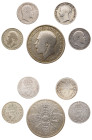 Great Britain, Victoria (1), 1837-1901, Edward VII (2), 1901-1910 and George V (2), 1910-1936. Lot of 5 coins respectively comprising 3 Pence, 1859, 1...