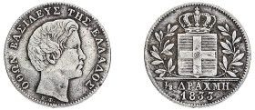 Greece, King Otto, 1832-1862. 1/2 Drachma, 1833, First Type, Munich mint, 2.21g (KM19; Divo 14a).

Very fine.