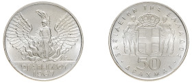 Greece, King Constantine II, 1964-1973. 50 Drachmai, ND (1970), Kremnitz mint, 12.53g (KM93).

Uncirculated.

Struck to commemorate the April 21st 196...