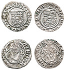 Hungary, Ferdinand I, 1526-1564. Lot of 2 coins comprising Denar, 1547 KB, Körmöcbánya (Kremnitz) mint, 0.45g (EH745a) and Denar, 1552 (155Z) KB, Körm...