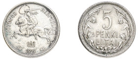 Lithuania, Republic, 1918-1940. 5 Litai, 1925, Royal mint, 13.49g (KM78).

Good very fine or better.