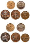 Polish States, Danzig, 1920-1939. Lot of 5 coins comprising 2 Pfennigs, 1923, 2.50g (KM141), 2 Pfennigs, 1926, 2.44g (KM141), Pfennig (2), 1930, 1.63g...