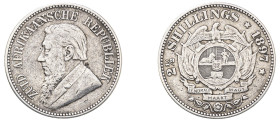 South Africa, Republic, 1874-1902. 2 1/2 Shillings, 1897, Pretoria mint, 13.94g (KM7).

Very fine.

From an old German estate.