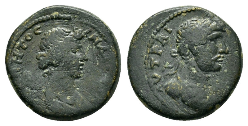 LYDIA. Stratonicea. Hadrian (117-138). Ae.

Obv : ΑVTO ΤΡΑΙA ΑΔΡΙΑΝΟ.
Laureate, ...