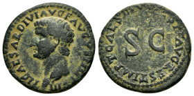 TIBERIUS (Died AD 37). Restoration issue struck under Titus (AD 80).Rome.As. 

Condition : Good very fine.

Weight : 9.47 gr
Diameter : 26 mm