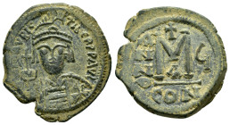 MAURICE TIBERIUS (582-602).Constantinople. Half Follis.

Condition : Good very fine.

Weight : 12.33 gr
Diameter : 27 mm