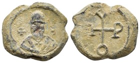 BYZANTINE LEAD SEAL.(Circa 7th-11th Century).Pb.

Condition : Good very fine.

Weight : 11.70 gr
Diameter : 25 mm