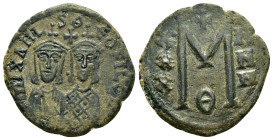 MICHAEL II AMORIANUS with THEOPHILUS.(820-829).Constantinople.Follis.

Condition : Good very fine.

Weight : 9.62 gr
Diameter : 30 mm