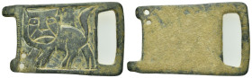ROMAN BRONZE MILITARY BUCKLE.(1st-2nd century).Ae.

Condition : Good very fine.

Weight : 12.76 gr
Diameter : mm