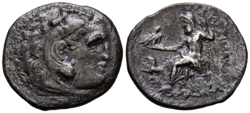 REYES DE MACEDONIA, Lysimachos. Dracma. (Ar. 4,06g/20mm). 305-281 d.C. Lampsakos...