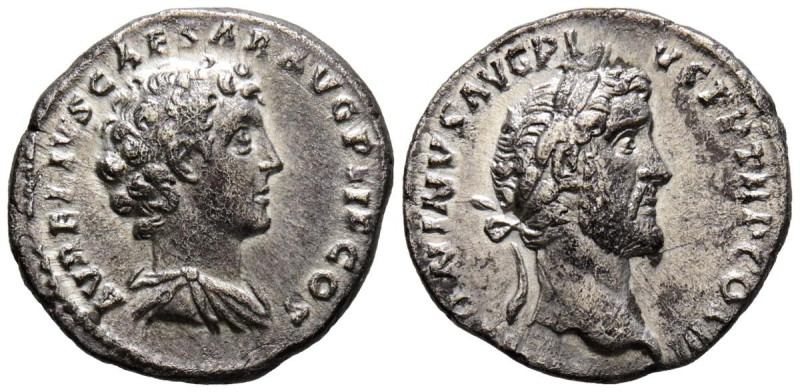 ANTONINO PIO y MARCO AURELIO. Denario. (Ar. 3,36g/17mm). 140 d.C. Roma. (RIC 417...