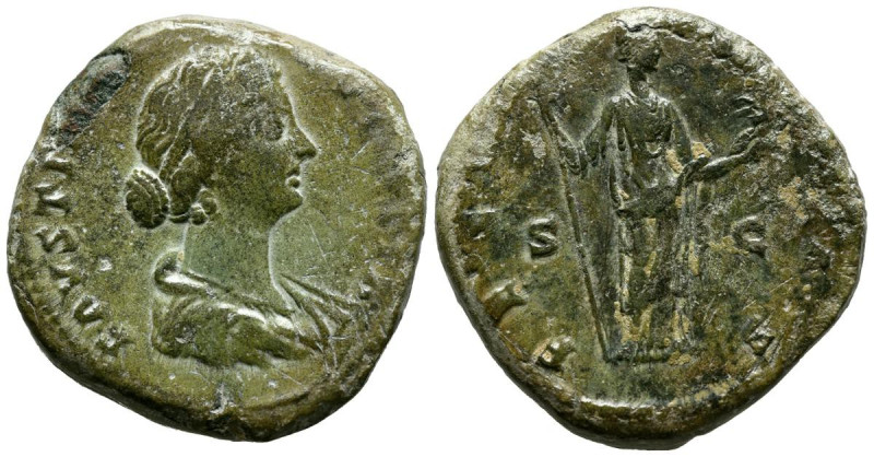 FAUSTINA II. Sestercio. (Ae. 18,85g/32mm). 161-176 d.C. Roma. (RIC 1638). Anv: B...