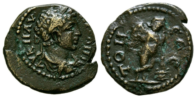 CARACALLA. Ae17. (Ae. 2,58g/17mm). 197-217 d.C. Tomis. (Varbanov 5016). Anv: Bus...