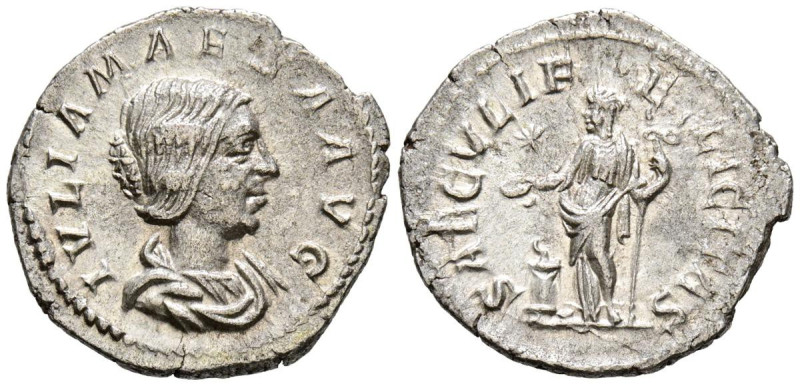 JULIA MAESA. Denario. (Ar. 2,10g/20mm). 218-222 d.C. Roma. (RIC 272). Anv: Busto...