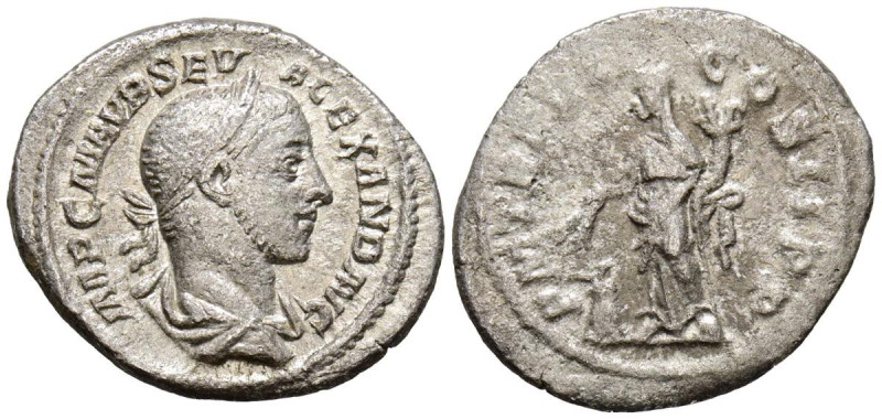 ALEJANDRO SEVERO. Denario. (Ar. 2,42g/21mm). 227 d.C. Roma. (RIC 65). Anv: Busto...