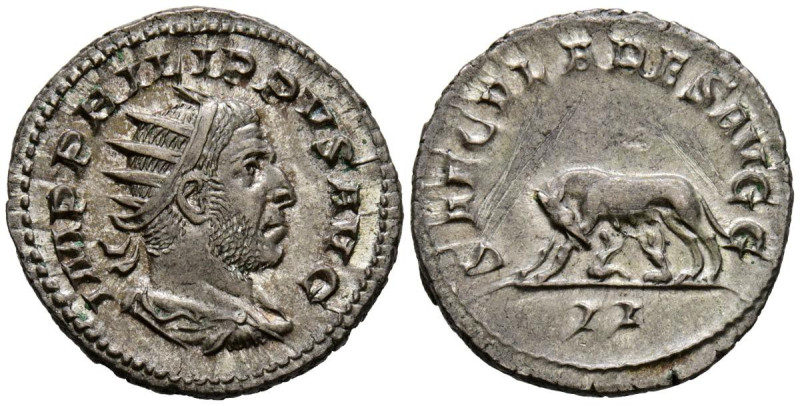 FILIPO I. Antoniniano. (Ar. 4,40g/23mm). 248 d.C. Roma. (RIC 15). Anv: Busto rad...