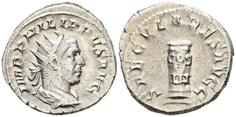 FILIPO I. Antoniniano. (Ar. 4,45g/22mm). 248 d.C. Roma. (RIC 24c). Anv: Busto ra...