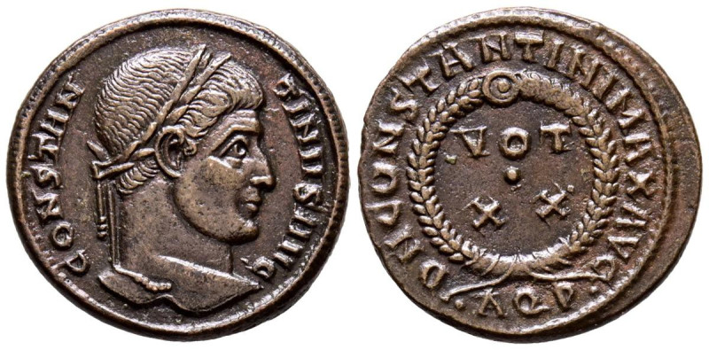 CONSTANTINO I. Follis. (Ae. 3,05g/19mm). 320-321 d.C. Aquileia. (RIC 65). Anv: C...