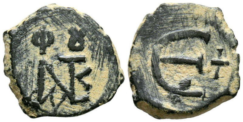 JUSTINIANO II. Pentanummium. (Ae. 1,94g/16mm). 565-578 d.C. Constantinopla. (Sea...