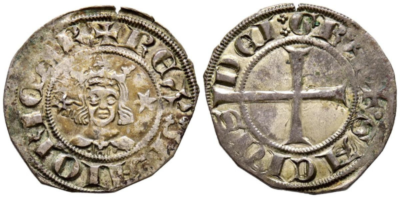 SANCHO I (1311-1324). Dobler (Ve. 1,56g/20mm). Mallorca. (Cru V.S. 547). Anv: Bu...