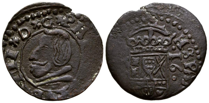 FELIPE IV (1621-1665). 16 Maravedís. (Ae. 3,82g/25mm). Fecha no visible. Probabl...