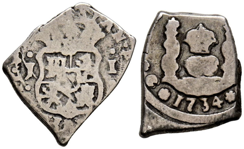 FELIPE V (1700-1746). 1 Real. (Ar. 3,24g/21mm). 1734. Guatemala J. (Cal-2019-355...