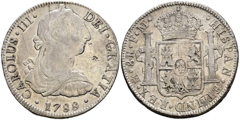 CARLOS III (1759-1788). 8 Reales. (Ar. 26,68g/39mm). 1788. México FM. (Cal-2019-...