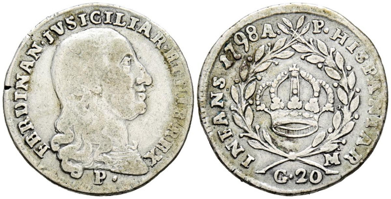 FERNANDO IV (Infante de España). (1759-1816). 20 Grana (Ar. 4,45/24mm). 1798. Ná...