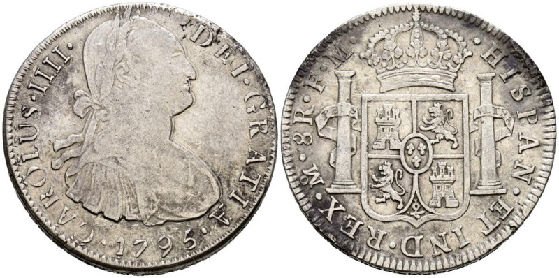 CARLOS IV (1788-1808). 8 Reales (Ar. 26,83g/39mm). 1795. Mexico FM. (Cal-2019-95...