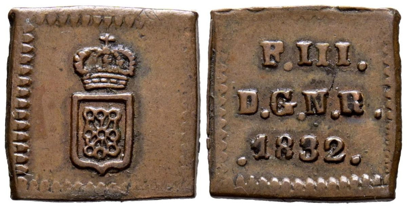 FERNANDO VII (1808-1833). 1/2 Maravedí (Ae. 1,08g/13mm). 1832. Pamplona. (Cal-20...