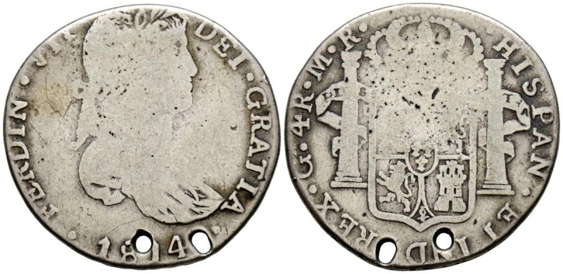 FERNANDO VII (1808-1833). 4 Reales. (Ar. 12,62g/32mm). 1814. Guadalajara MR. (Ca...