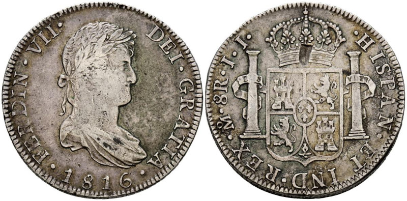 FERNANDO VII (1808-1833). 8 Reales. (Ar. 26,94g/40mm). 1816. México JJ. (Cal-201...