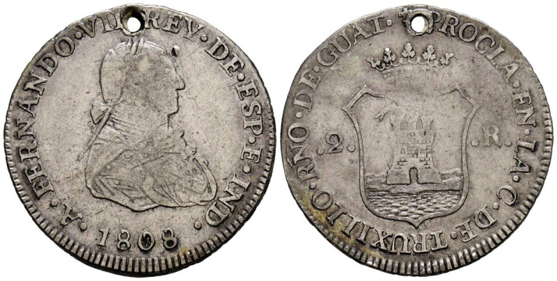 FERNANDO VII (1808-1833). Proclamación en Trujillo (Perú). (Ar. 6,43g/27mm). 180...