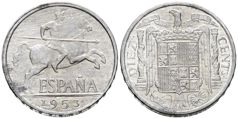 ESTADO ESPAÑOL (1936-1975). 10 Céntimos (Ar. 1,81g/23mm). 1953. Madrid. (Cal-201...