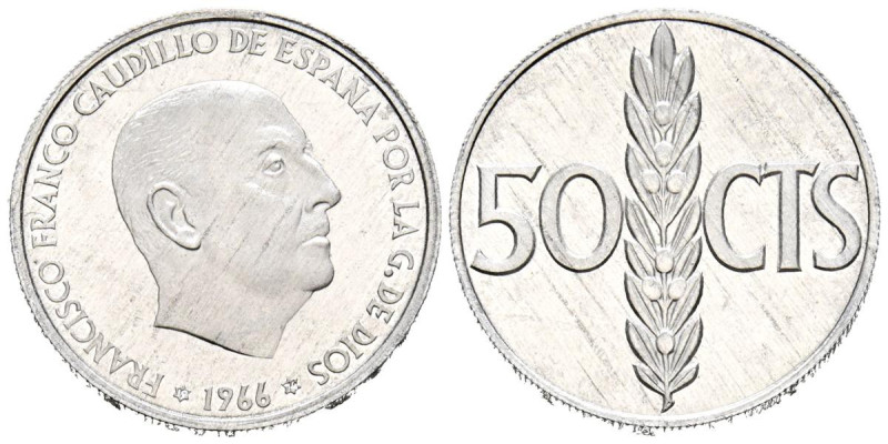 ESTADO ESPAÑOL (1936-1975) 50 Céntimos (Al. 0,97g/20mm). 1966 *19-74. Madrid. (C...