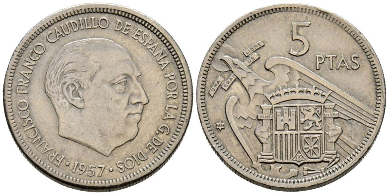 ESTADO ESPAÑOL (1936-1975). 5 Pesetas. (Ni. 5,71g/23mm). 1957 *69. (Cal-2019-109...