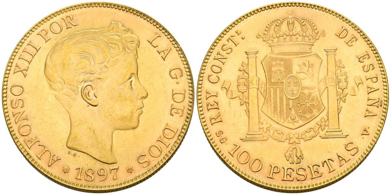 ESTADO ESPAÑOL (1936-1975). 100 Pesetas. (Au. 32,27g/35mm). 1897 *19-61. Madrid ...