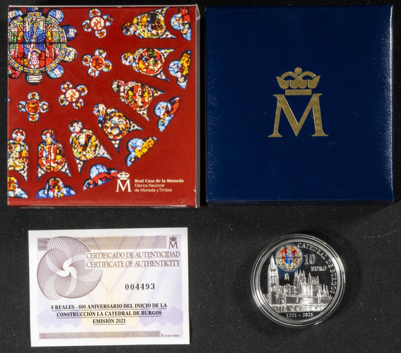 FELIPE VI (2014-?). 10 Euros. (Ar. 27,00g/40mm). 800 Años de la Catedral de Burg...