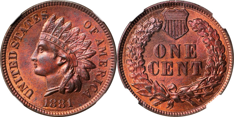 1881 Indian Cent. MS-64 RB (NGC).

PCGS# 2140. NGC ID: 2288.