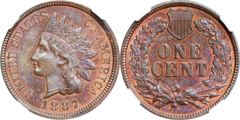 1887 Indian Cent. MS-62 BN (NGC).

PCGS# 2157. NGC ID: 228F.