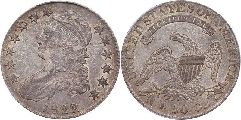 1822/1 Capped Bust Half Dollar. O-101. Rarity-1. Die State 101.2. AU-50 (PCGS). ...