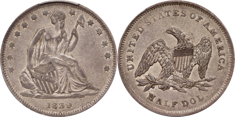 1839 Liberty Seated Half Dollar. Drapery. WB-5. Rarity-3. EF-45 (PCGS). CAC.

...