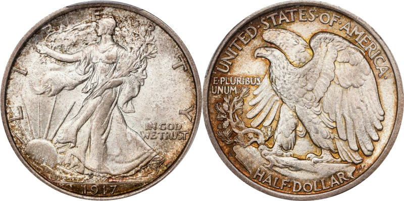 1917-D Walking Liberty Half Dollar. Reverse Mintmark. MS-65 (PCGS).

PCGS# 657...