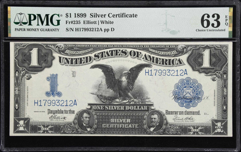 Fr. 235. 1899 $1 Silver Certificate. PMG Choice Uncirculated 63 EPQ.

A lovely...