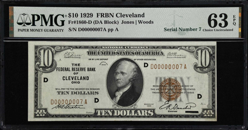 Fr. 1860-D. 1929 $10 Federal Reserve Bank Note. PMG Choice Uncirculated 63 EPQ. ...