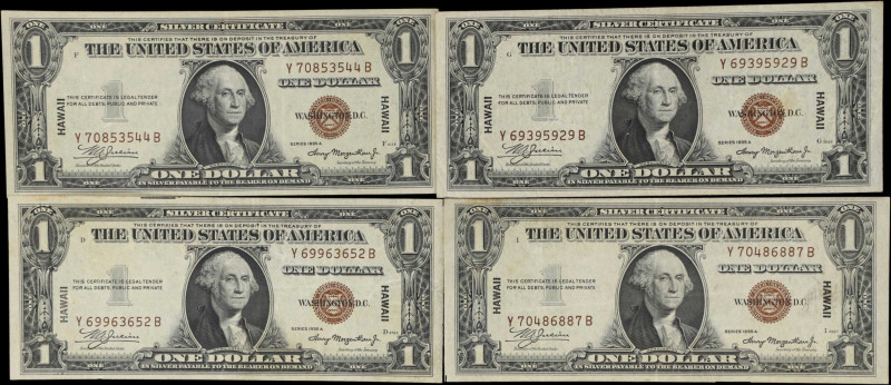 Lot of (4) Fr. 2300. 1935A $1 Hawaii Emergency Notes. Choice Very Fine.

An as...